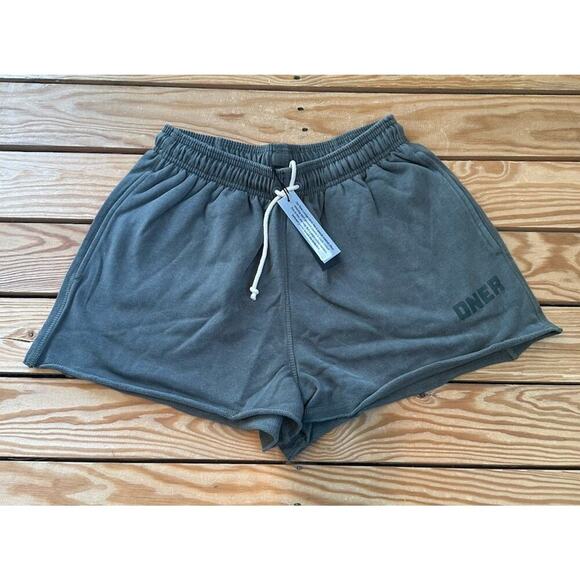 NWT Oner Active Raw Lounge Oversized Shorts Size Small Women’s Dark Khaki